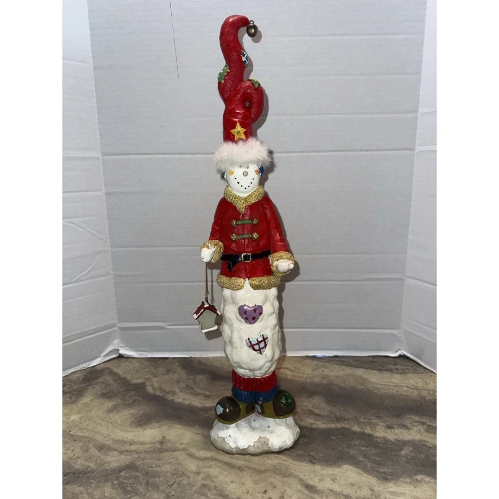 Whimsical snowman Christmas figurine Resin Folk Art Style‎ 12
